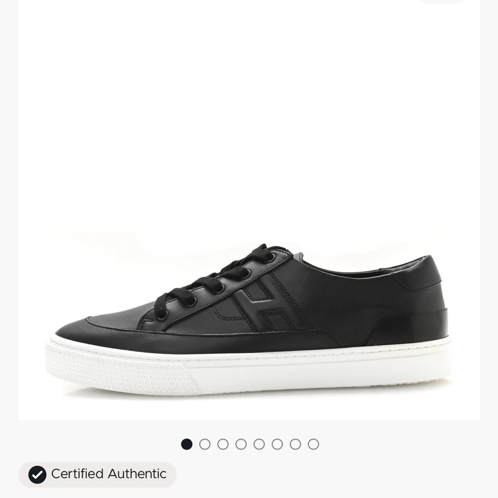 Hermes Classic Black Leather Sneakers